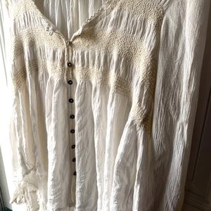Free people boho white top